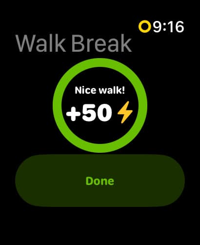 Pausa para caminar terminada en el Apple Watch: ¡Buen paseo!, más 50 Vatios