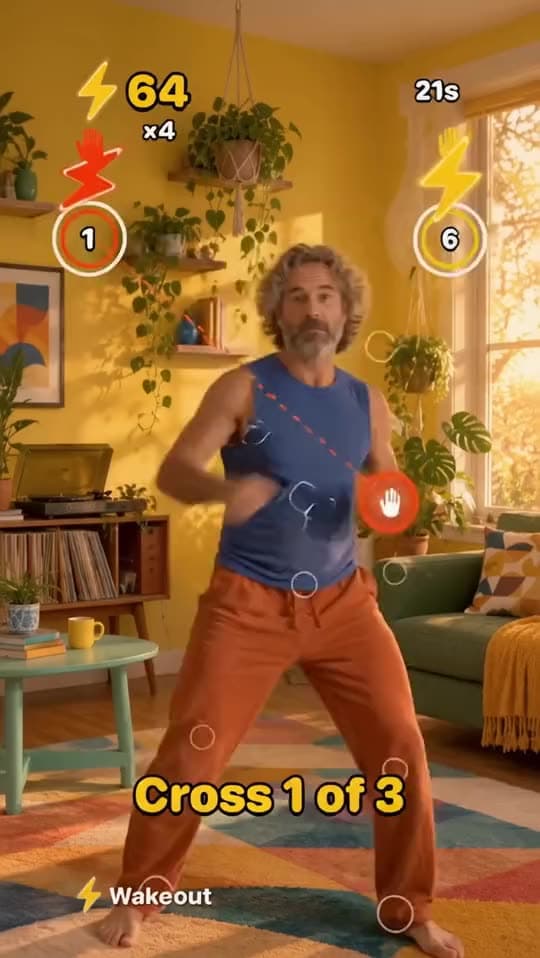 Acerte o alvo, um jogo de movimento do Wakeout