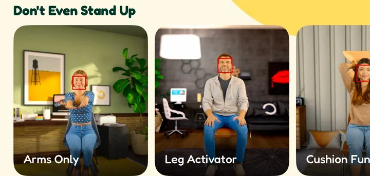 The Don’t Even Stand Up shelf: Arms Only, Leg Activator, Cushion Fun